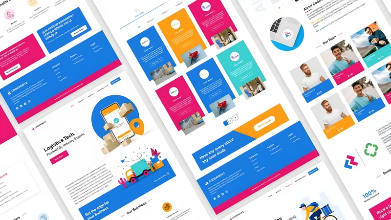 Colourful Coderootz website design from the DigitalRootz portfolio